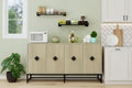 Carved 4 Door Sideboard ,Sideboard Buffet Cabinet With Storage ,Modern Coffee Bar Cabinet With Adjustable Shelf For Living room,Diningroom,Kitchen