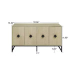 Madia scolpita a 4 ante, Buffet credenza con contenitore, Mobile bar moderno con ripiano regolabile per soggiorno, sala da pranzo, cucina