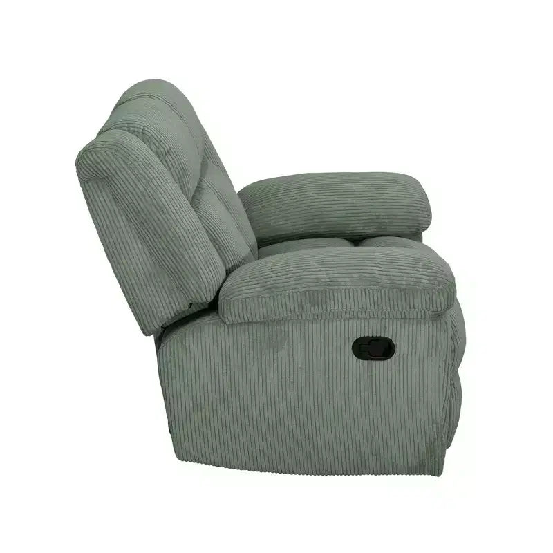 Recliner Chair, Corduroy Fabric Reclining Chair with Adjustable Backrest for Living Room, Green