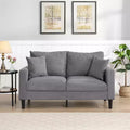 MAYEERTY Modern Upholstered Wooden Frame Loveseat Sofa Comfy for Small Space Living Room Bedroom Light Gray