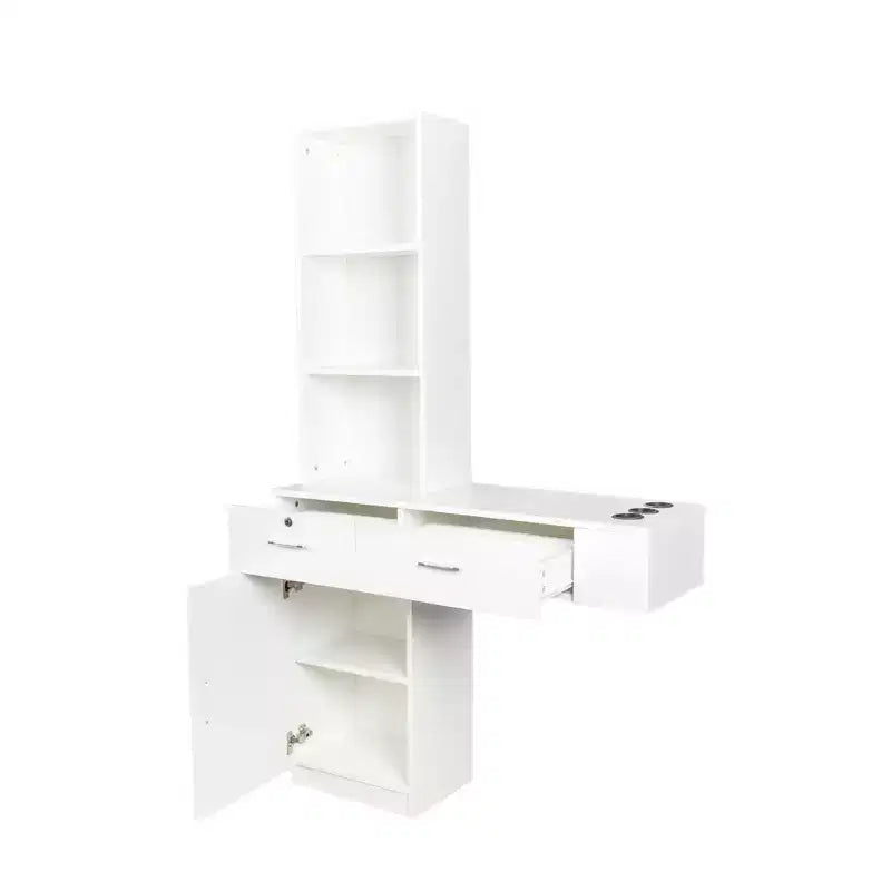 White modern simple hair desk, multi, layer storage, large storage space