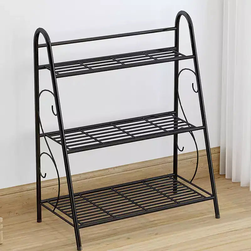 Espositore Porta Piante in Metallo a 3 Livelli per Piante Multiple, Fioriera a Scala Decorativa Salvaspazio per Soggiorno Balcone Giardino