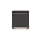 Comodino Greddinton Three Dovetail Design con cassetto e ricarica USB, marrone