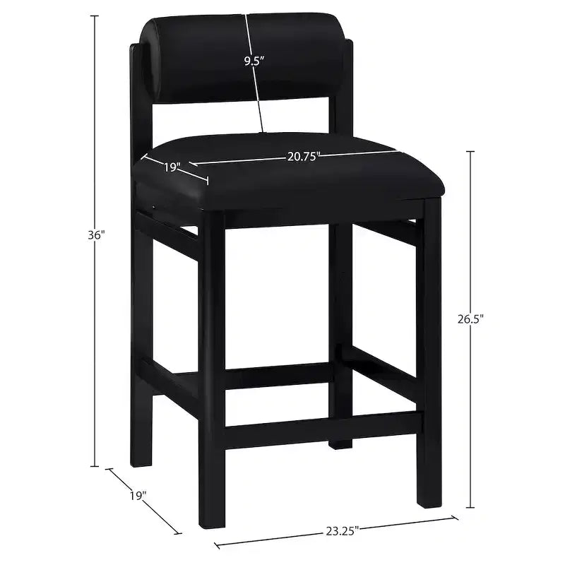 Sgabello da bancone rivestito in pelle vegana