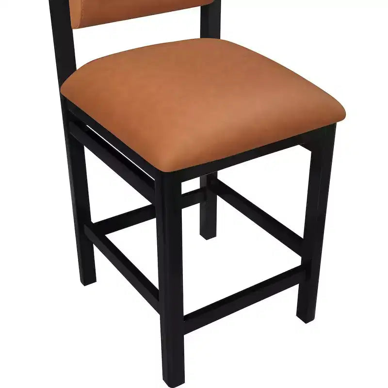 Sgabello da bancone rivestito in pelle vegana
