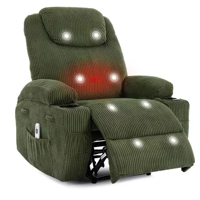 Massage Recliner Chair, Ultra, Comfortable Reclining (135 Adjustable), Dual Cup Holders & Side Storage Pockets, Easy Tool Assembly