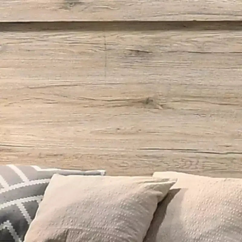 Eastern King Bed with Grains and Knots, Natural Brown