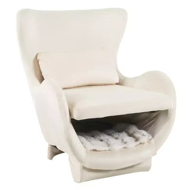 Poltrona d'accento con spazio per animali domestici, poltrona lounge in velluto 2 in 1, poltrona singola imbottita per soggiorno ufficio