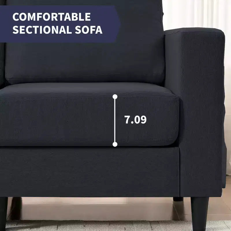 Divano componibile oversize 108Linen, a L, con tasca laterale, grande divano angolare a 6 posti