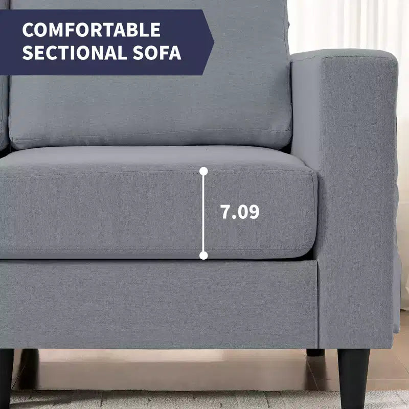 Divano componibile oversize 108Linen, a L, con tasca laterale, grande divano angolare a 6 posti