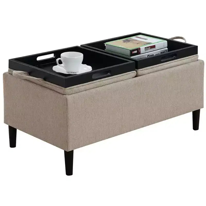 Comfort Magnolia Storage Ottoman with Trays