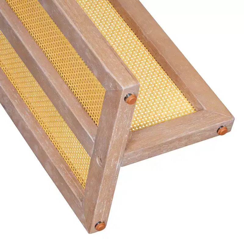 Consolle Stretta in Rattan con Piano Ovale e Contenitore per Soggiorno e Ingresso