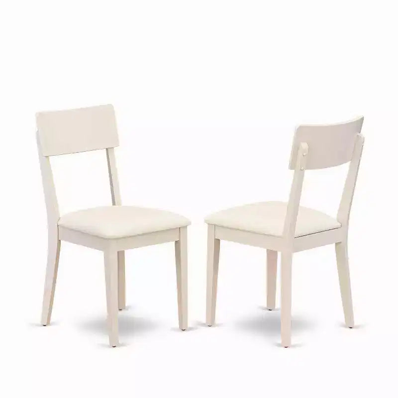 Set Sala da Pranzo da 5 pezzi con piano in legno massello finitura Linen White, con ribalta, 4 posti a sedere