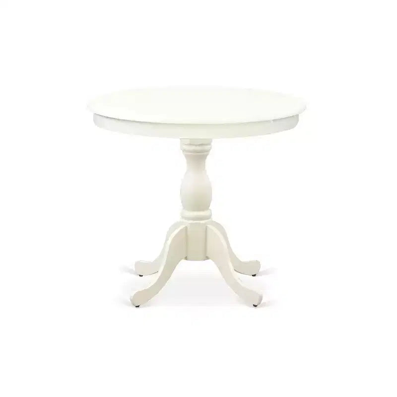 3, Piece Linen White Finish Solid Wood Top, Dining Room Set, Seats 4