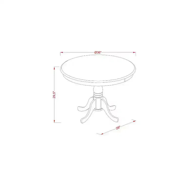 3, Piece Linen White Finish Solid Wood Top, Dining Room Set, Seats 4