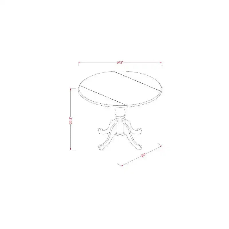 Set da pranzo rotondo da 3 pezzi in rovere naturale con piano in legno massello, 4 posti a sedere