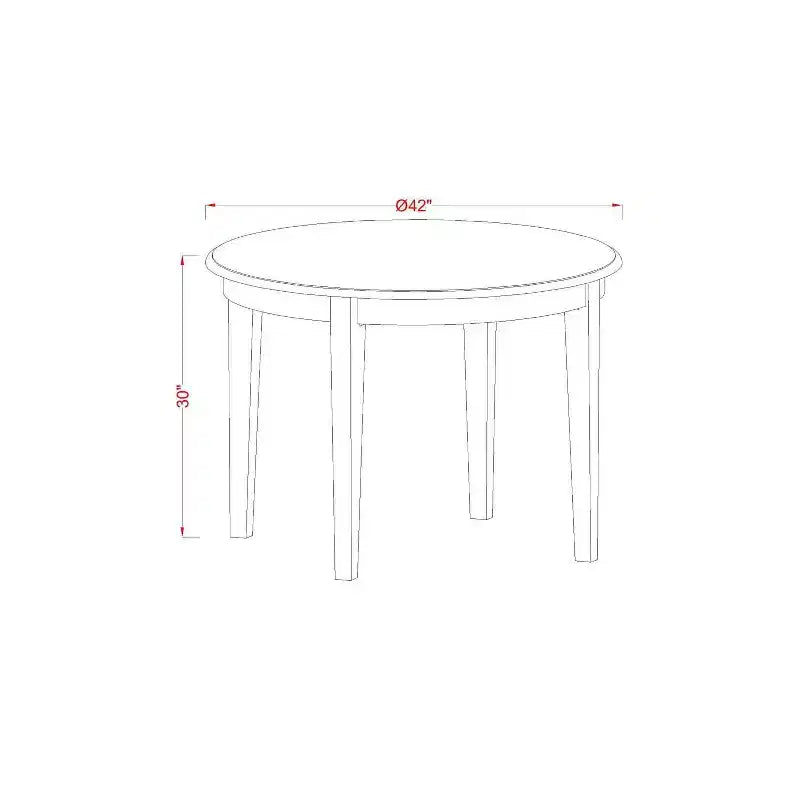 3, Pc Linen White Finish Round Solid Wood Top Dining Table Set
