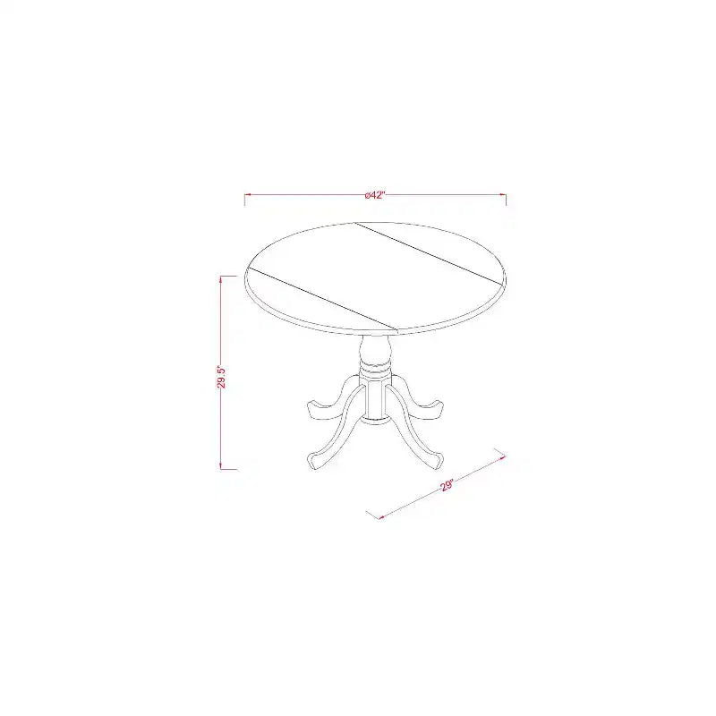 Southwestern Round Dining Table Set, 3 Piece Kitchen Table & Chairs, Oak Finish, 42 Inch