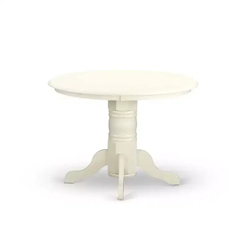 3, Pc Linen white Solid Wood Top, Round Dining Room Set, Seats 4