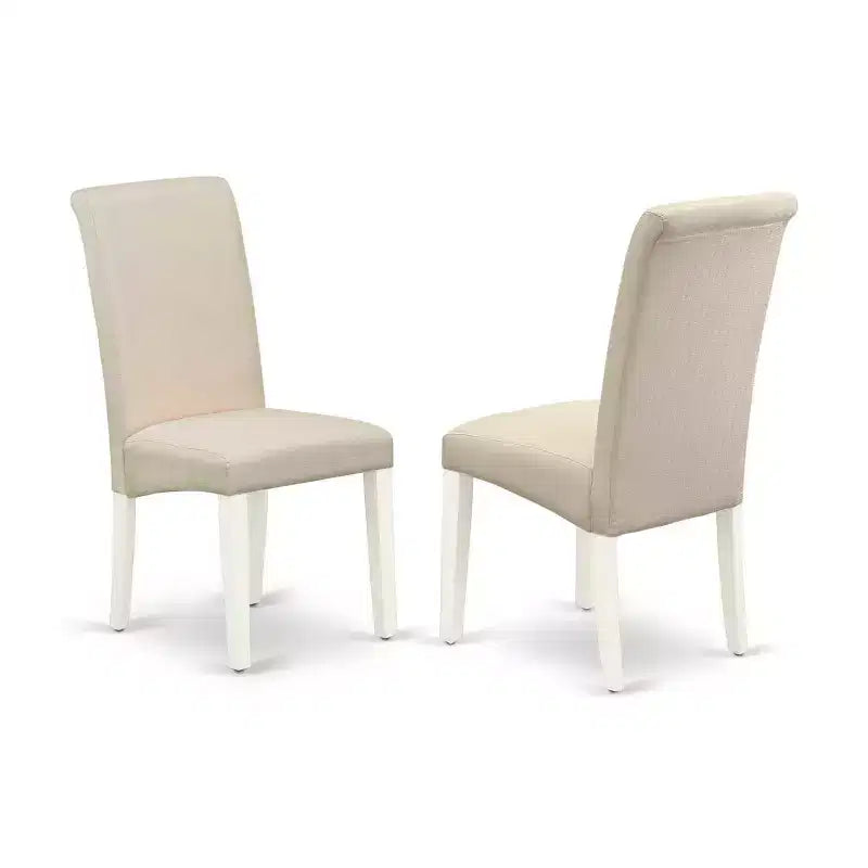 3, Pc Linen white Solid Wood Top, Round Dining Room Set, Seats 4