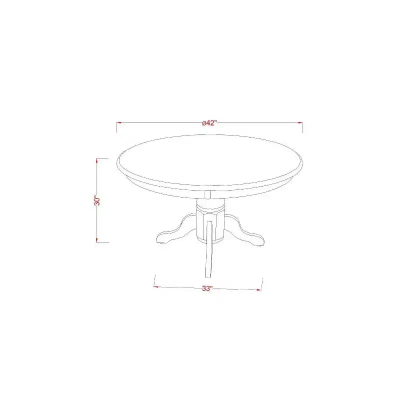 3, Pc Linen white Solid Wood Top, Round Dining Room Set, Seats 4