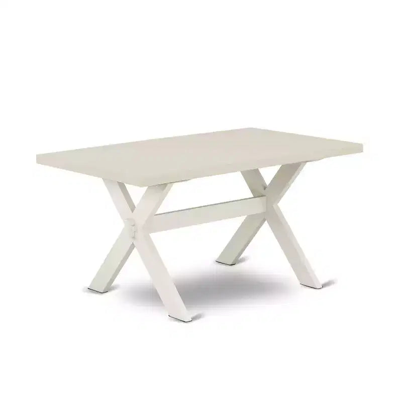 5, Piece Wire Brushed Linen White Finish Solid Wood Top Dining table with 4, Chairs