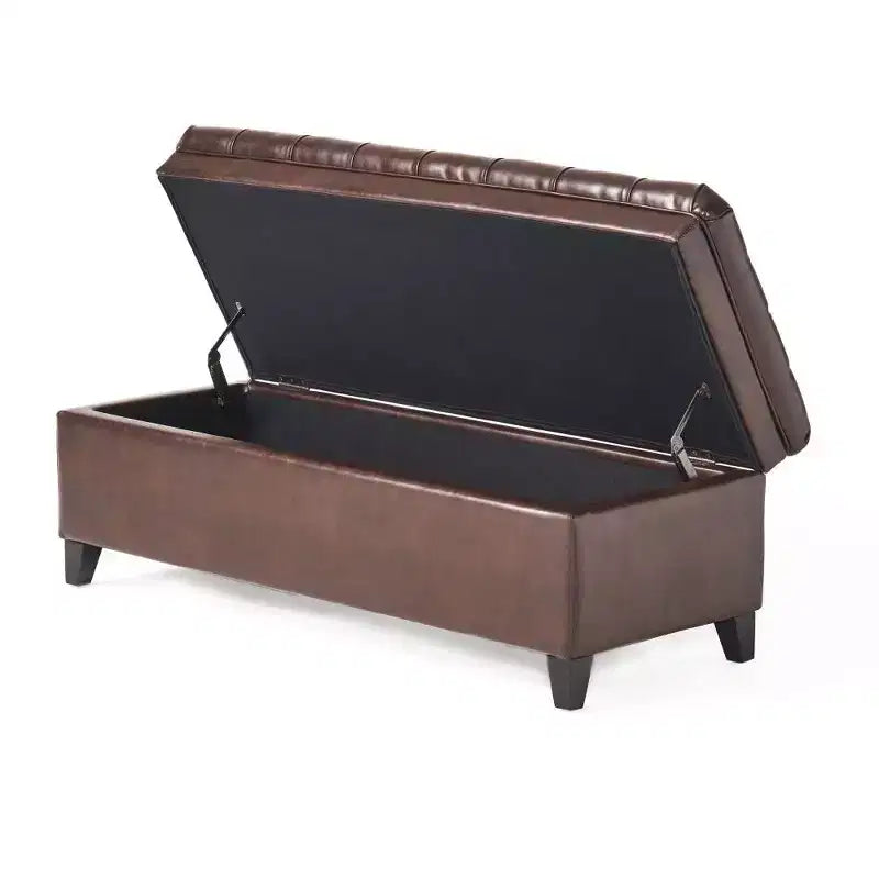 50 Panchina Contenitore, Panchina Ottomana Capitonnè da Fondo Letto con Coperchio Sollevabile, Ottomana per Soggiorno, Ingresso