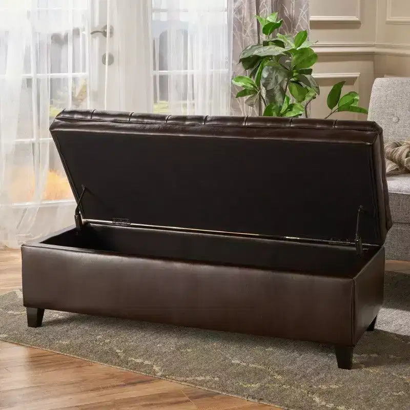 50 Panchina Contenitore, Panchina Ottomana Capitonnè da Fondo Letto con Coperchio Sollevabile, Ottomana per Soggiorno, Ingresso