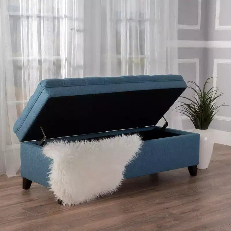 50 Panchina Contenitore, Panchina Ottomana Capitonnè da Fondo Letto con Coperchio Sollevabile, Ottomana per Soggiorno, Ingresso