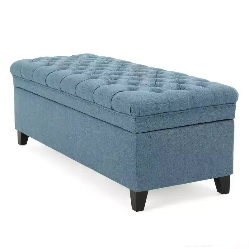 50 Panchina Contenitore, Panchina Ottomana Capitonnè da Fondo Letto con Coperchio Sollevabile, Ottomana per Soggiorno, Ingresso