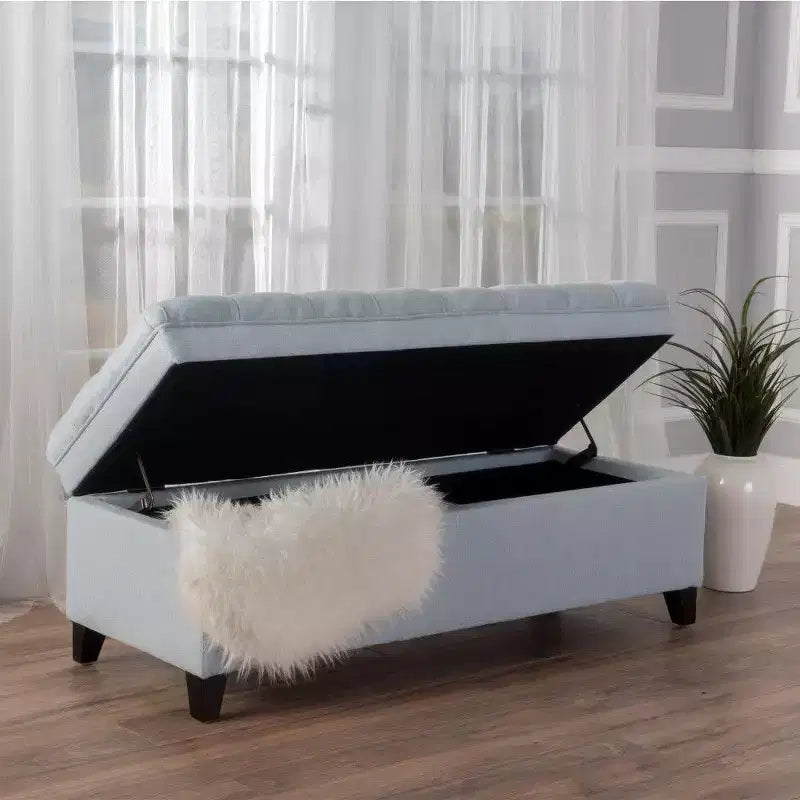 50 Panchina Contenitore, Panchina Ottomana Capitonnè da Fondo Letto con Coperchio Sollevabile, Ottomana per Soggiorno, Ingresso