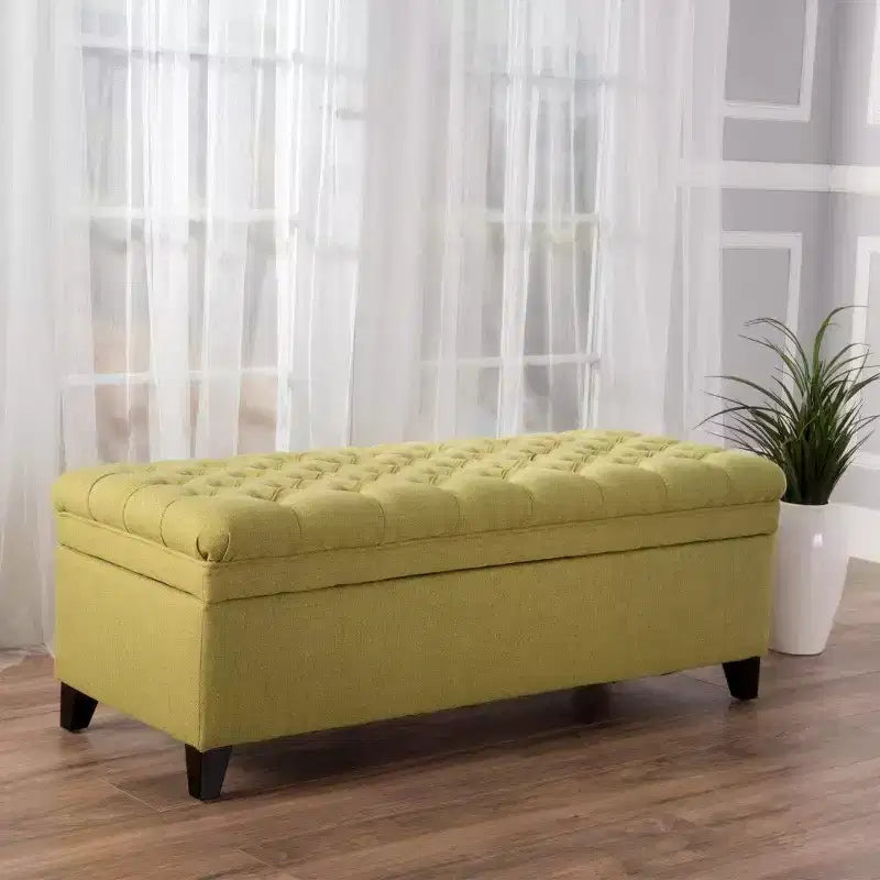 50 Panchina Contenitore, Panchina Ottomana Capitonnè da Fondo Letto con Coperchio Sollevabile, Ottomana per Soggiorno, Ingresso