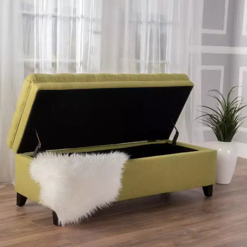 50 Panchina Contenitore, Panchina Ottomana Capitonnè da Fondo Letto con Coperchio Sollevabile, Ottomana per Soggiorno, Ingresso