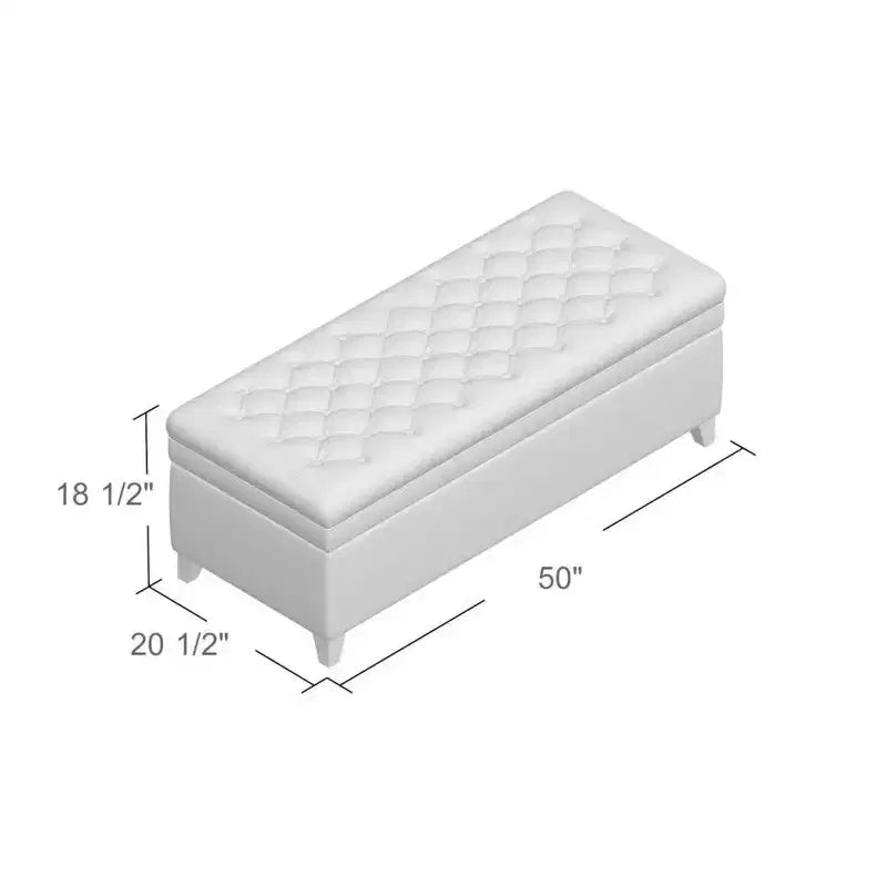 50 Panchina Contenitore, Panchina Ottomana Capitonnè da Fondo Letto con Coperchio Sollevabile, Ottomana per Soggiorno, Ingresso