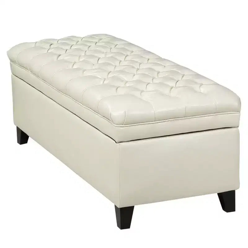 50 Panchina Contenitore, Panchina Ottomana Capitonnè da Fondo Letto con Coperchio Sollevabile, Ottomana per Soggiorno, Ingresso