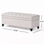 50 Panchina Contenitore, Panchina Ottomana Capitonnè da Fondo Letto con Coperchio Sollevabile, Ottomana per Soggiorno, Ingresso
