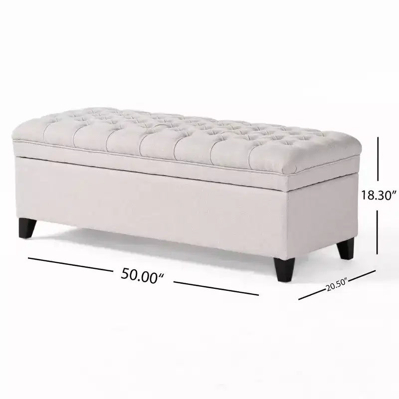 50 Panchina Contenitore, Panchina Ottomana Capitonnè da Fondo Letto con Coperchio Sollevabile, Ottomana per Soggiorno, Ingresso