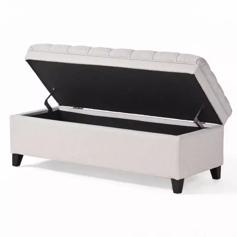 50 Panchina Contenitore, Panchina Ottomana Capitonnè da Fondo Letto con Coperchio Sollevabile, Ottomana per Soggiorno, Ingresso