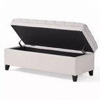 50 Panchina Contenitore, Panchina Ottomana Capitonnè da Fondo Letto con Coperchio Sollevabile, Ottomana per Soggiorno, Ingresso