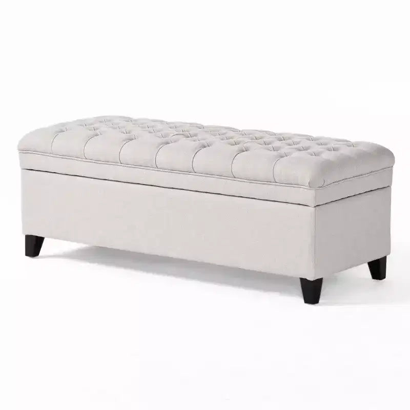 50 Panchina Contenitore, Panchina Ottomana Capitonnè da Fondo Letto con Coperchio Sollevabile, Ottomana per Soggiorno, Ingresso