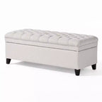 50 Panchina Contenitore, Panchina Ottomana Capitonnè da Fondo Letto con Coperchio Sollevabile, Ottomana per Soggiorno, Ingresso