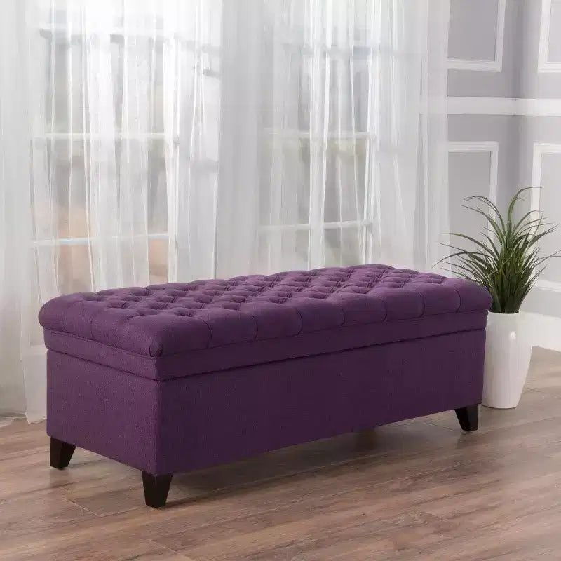 50 Panchina Contenitore, Panchina Ottomana Capitonnè da Fondo Letto con Coperchio Sollevabile, Ottomana per Soggiorno, Ingresso