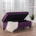 50 Panchina Contenitore, Panchina Ottomana Capitonnè da Fondo Letto con Coperchio Sollevabile, Ottomana per Soggiorno, Ingresso