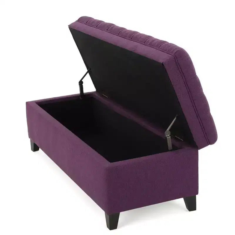 50 Panchina Contenitore, Panchina Ottomana Capitonnè da Fondo Letto con Coperchio Sollevabile, Ottomana per Soggiorno, Ingresso