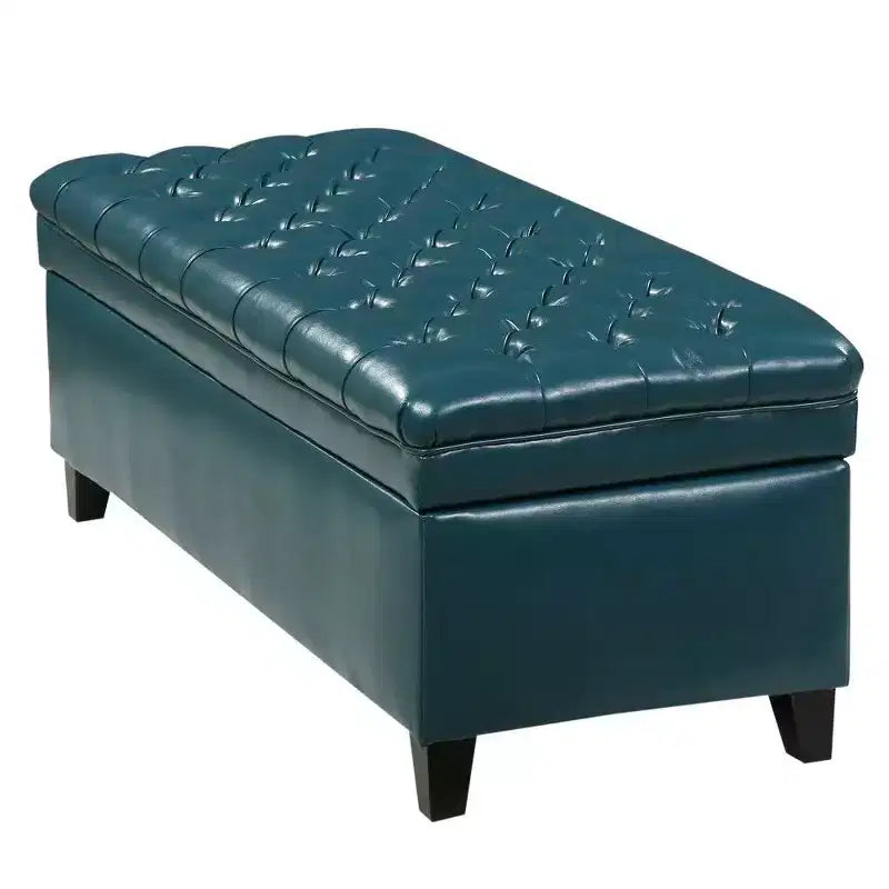 50 Panchina Contenitore, Panchina Ottomana Capitonnè da Fondo Letto con Coperchio Sollevabile, Ottomana per Soggiorno, Ingresso