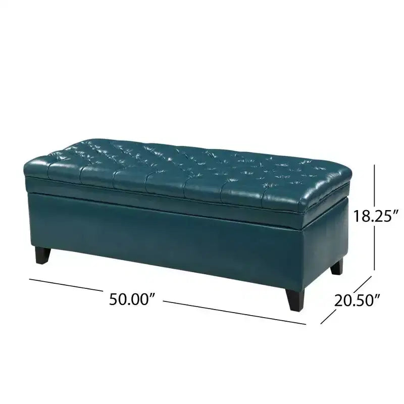50 Panchina Contenitore, Panchina Ottomana Capitonnè da Fondo Letto con Coperchio Sollevabile, Ottomana per Soggiorno, Ingresso