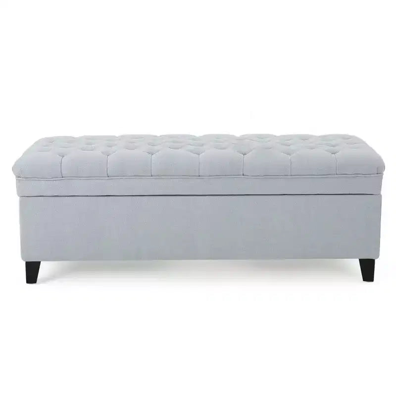 50 Panchina Contenitore, Panchina Ottomana Capitonnè da Fondo Letto con Coperchio Sollevabile, Ottomana per Soggiorno, Ingresso