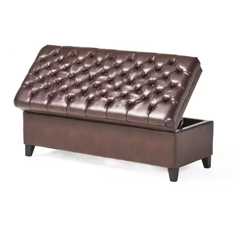 50 Panchina Contenitore, Panchina Ottomana Capitonnè da Fondo Letto con Coperchio Sollevabile, Ottomana per Soggiorno, Ingresso