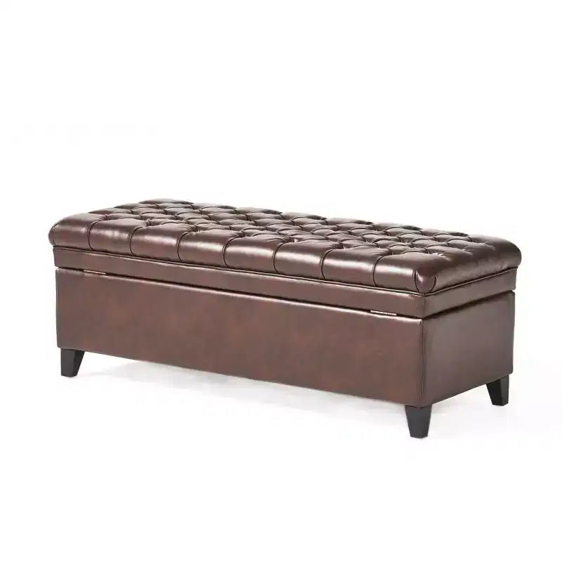 50 Storage Bench, Tufted End of Bed Ottoman Bench with Lift Top, Ottoman for Living Room, Entryway