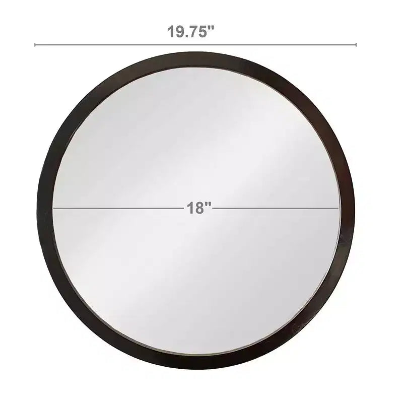 Specchio da Parete Rotondo per Bagno 20x20 Pollici, Specchio da Toilette Moderno da Parete con Cornice in Legno per Bagno, Camera da Letto